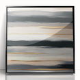 Modern Abstract Wall Art – Black, Gold & Gray Horizontal Canvas