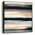 Modern Abstract Wall Art – Black, Gold & Gray Horizontal Canvas