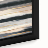 Modern Abstract Wall Art – Black, Gold & Gray Horizontal Canvas