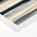 Modern Abstract Wall Art – Black, Gold & Gray Horizontal Canvas