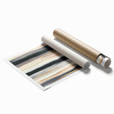 Modern Abstract Wall Art – Black, Gold & Gray Horizontal Canvas