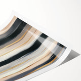 Modern Abstract Wall Art – Black, Gold & Gray Horizontal Canvas