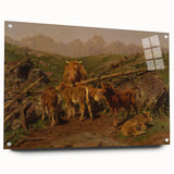 Baroque Pastoral Landscape Wall Art – Rustic Farm Scene Elegance