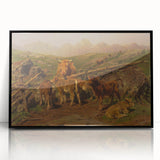 Baroque Pastoral Landscape Wall Art – Rustic Farm Scene Elegance