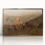 Baroque Pastoral Landscape Wall Art – Rustic Farm Scene Elegance