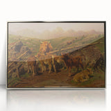 Baroque Pastoral Landscape Wall Art – Rustic Farm Scene Elegance