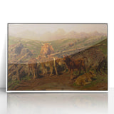 Baroque Pastoral Landscape Wall Art – Rustic Farm Scene Elegance
