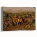 Baroque Pastoral Landscape Wall Art – Rustic Farm Scene Elegance