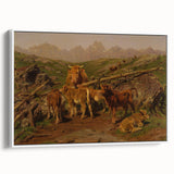 Baroque Pastoral Landscape Wall Art – Rustic Farm Scene Elegance