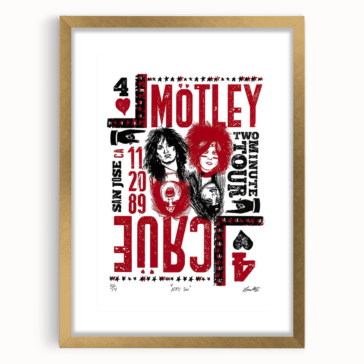 Mötley Crüe Two Minute Tour Poster – Vintage 1989 Concert Art