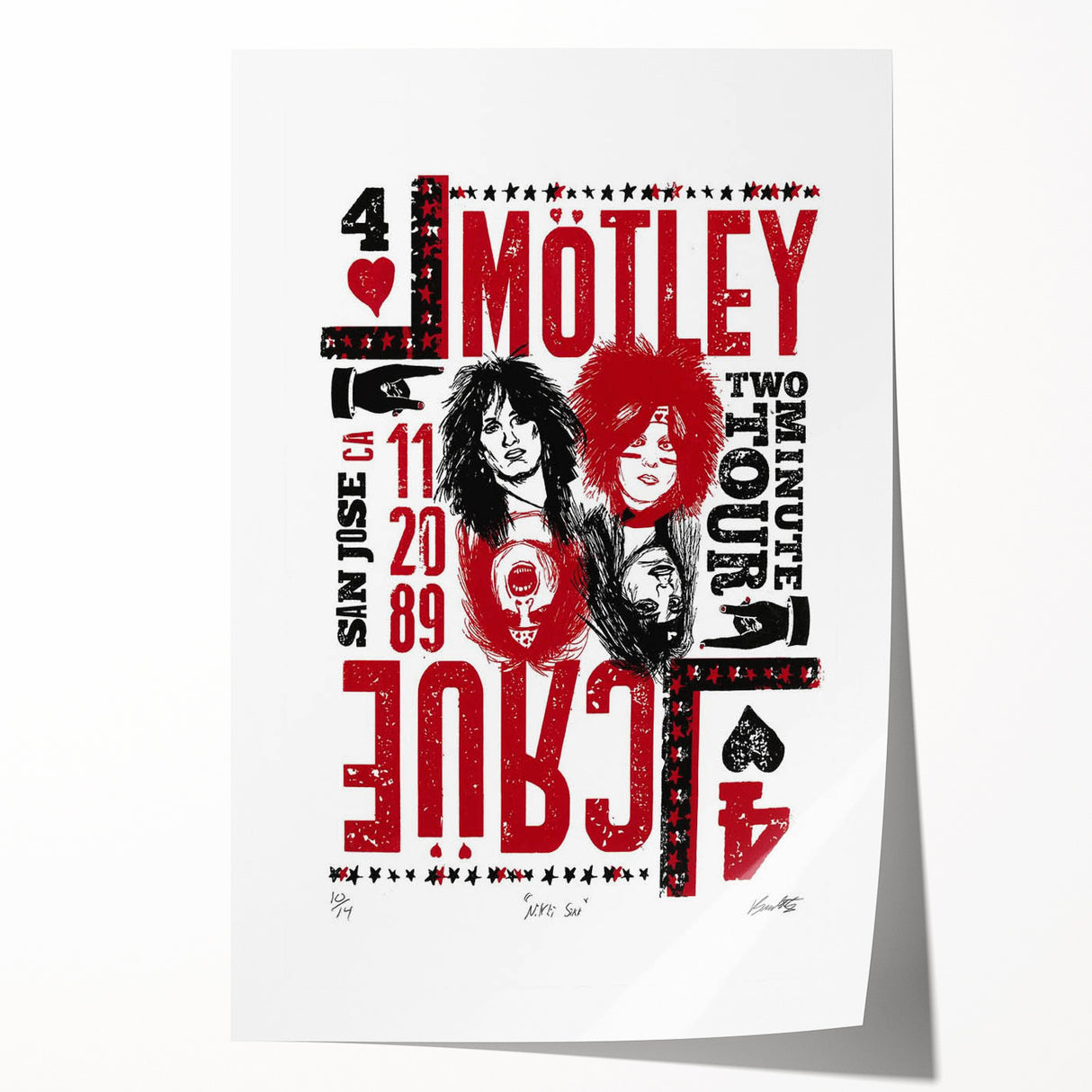 Mötley Crüe Two Minute Tour Poster – Vintage 1989 Concert Art
