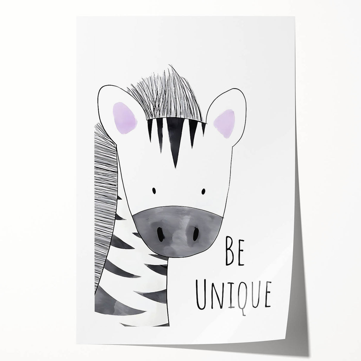 Kids Room Art Prints - Be Unique Zebra Wall Art for Girls' Bedrooms