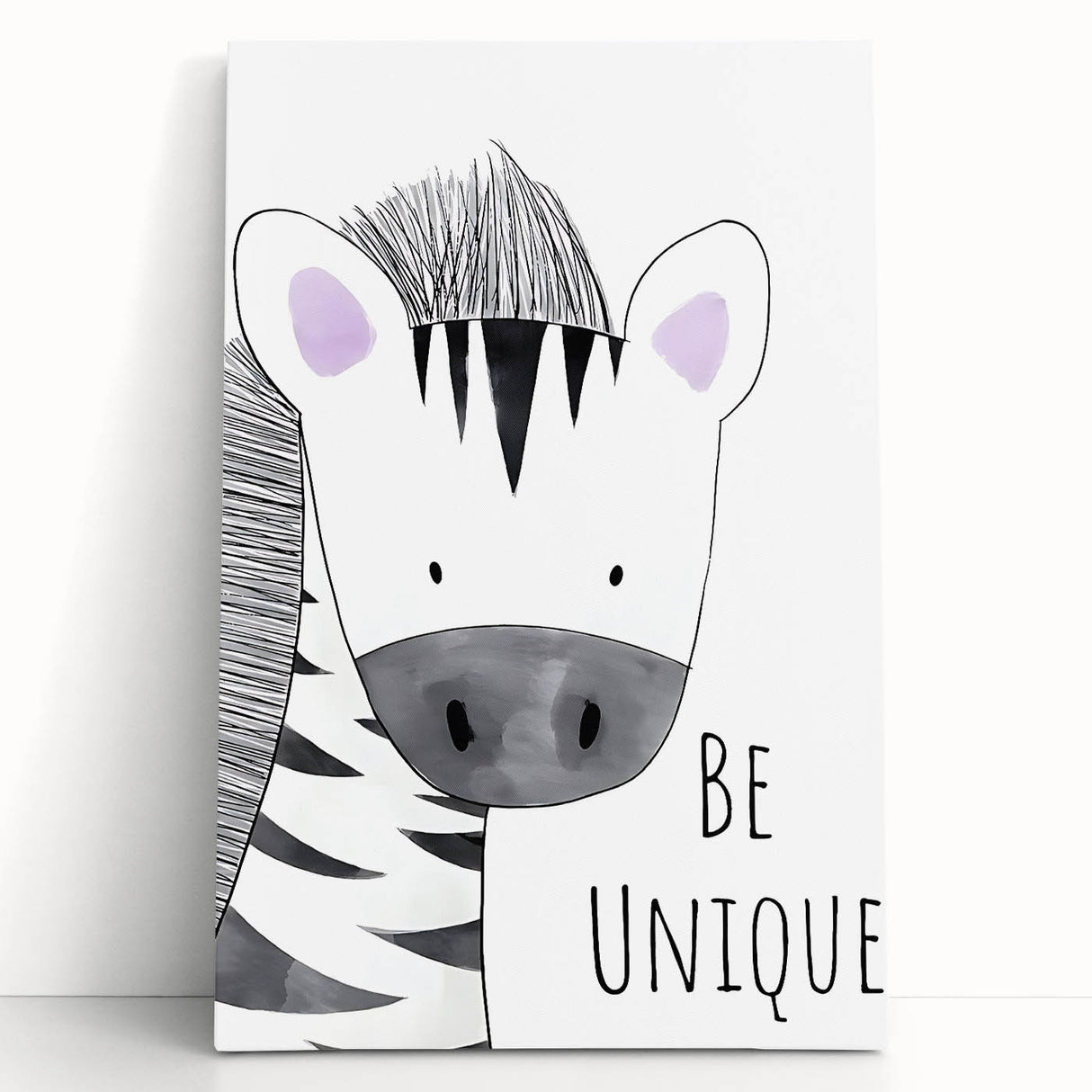 Kids Room Art Prints - Be Unique Zebra Wall Art for Girls' Bedrooms
