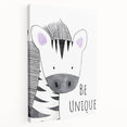 Kids Room Art Prints - Be Unique Zebra Wall Art for Girls' Bedrooms