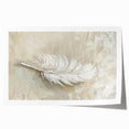 Elegant Dining Room Wall Art - Beige & White Feather Canvas Print