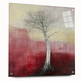 Abstract floral acrylic glass artwork displayed from the side, showcasing vibrant colors and intricate patterns, secured with decorative pins, ideal for modern decor.