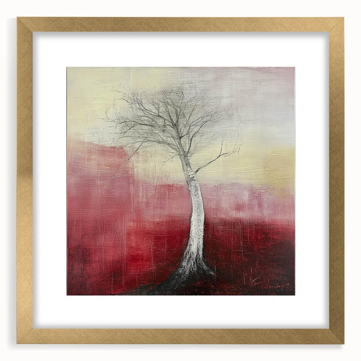 Abstract floral frame with a gold mat showcasing vibrant colors and intricate patterns, perfect for adding elegance to home decor. Ideal for art lovers seeking unique wall designs.