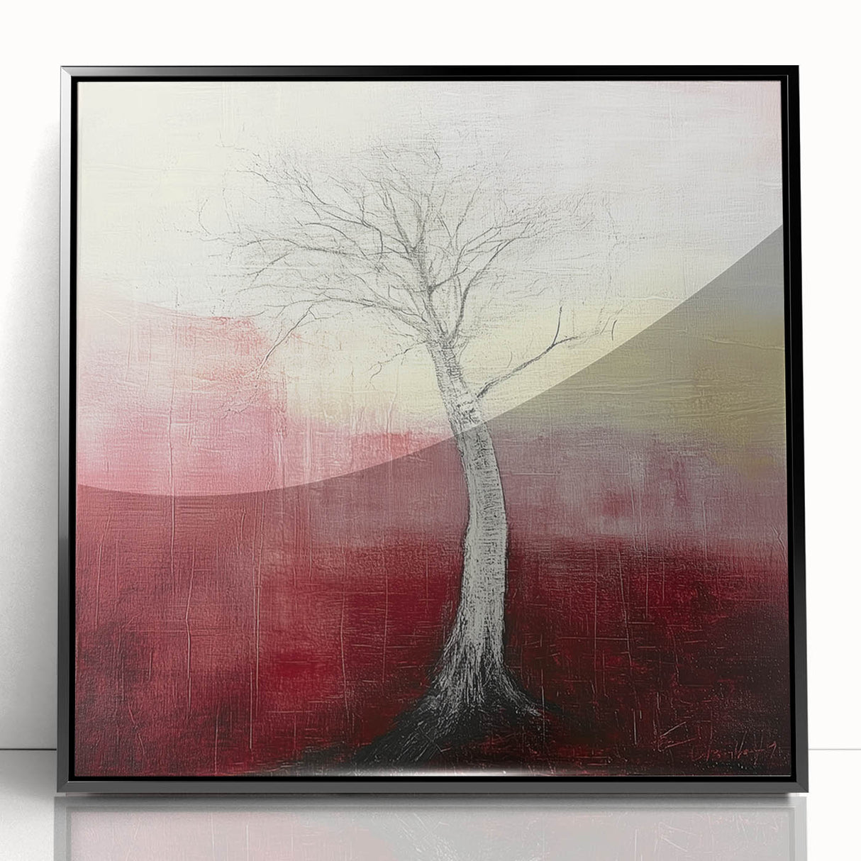 Framed acrylic artwork showcasing vibrant abstract florals in black and multi-color, set against a sleek black frame, perfect for modern home decor.
