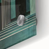 Abstract minimalist wall art design featuring vibrant colors on acrylic glass, showcasing fluid patterns and textures, perfect for modern home decor.