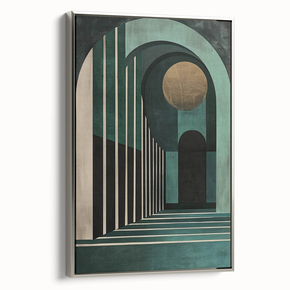 Framed minimalist wall art featuring an abstract silver design, showcasing a sleek side profile with a modern aesthetic, perfect for contemporary decor.