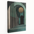 Abstract minimalist wall art design featuring soft, muted colors on stretched canvas, showcasing a modern aesthetic ideal for contemporary home decor.