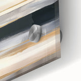 Minimalist Abstract Wall Art – Black, Beige & Gold Canvas Print