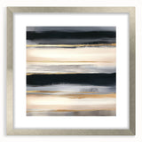 Minimalist Abstract Wall Art – Black, Beige & Gold Canvas Print