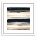 Minimalist Abstract Wall Art – Black, Beige & Gold Canvas Print