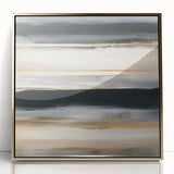 Minimalist Abstract Wall Art – Black, Beige & Gold Canvas Print