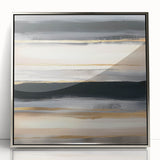 Minimalist Abstract Wall Art – Black, Beige & Gold Canvas Print