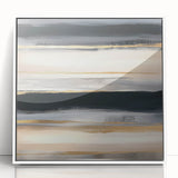 Minimalist Abstract Wall Art – Black, Beige & Gold Canvas Print