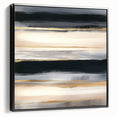 Minimalist Abstract Wall Art – Black, Beige & Gold Canvas Print