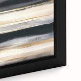Minimalist Abstract Wall Art – Black, Beige & Gold Canvas Print
