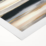 Minimalist Abstract Wall Art – Black, Beige & Gold Canvas Print