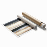 Minimalist Abstract Wall Art – Black, Beige & Gold Canvas Print