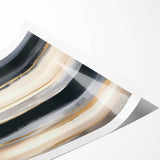 Minimalist Abstract Wall Art – Black, Beige & Gold Canvas Print