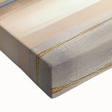 Minimalist Abstract Wall Art – Black, Beige & Gold Canvas Print