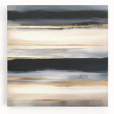 Minimalist Abstract Wall Art – Black, Beige & Gold Canvas Print