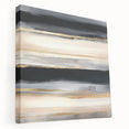 Minimalist Abstract Wall Art – Black, Beige & Gold Canvas Print