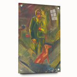 Expressionist Art - Standing Hunter with a Dog by Arnold Peter Weisz-Kubínčan