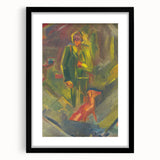 Expressionist Art - Standing Hunter with a Dog by Arnold Peter Weisz-Kubínčan