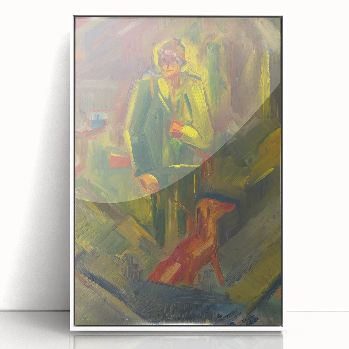 Expressionist Art - Standing Hunter with a Dog by Arnold Peter Weisz-Kubínčan