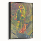 Expressionist Art - Standing Hunter with a Dog by Arnold Peter Weisz-Kubínčan