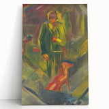 Expressionist Art - Standing Hunter with a Dog by Arnold Peter Weisz-Kubínčan
