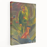 Expressionist Art - Standing Hunter with a Dog by Arnold Peter Weisz-Kubínčan