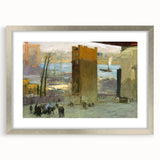 Urban Cityscape Wall Art - Gritty Tenement Scene with Industrial Charm