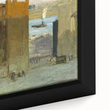 Urban Cityscape Wall Art - Gritty Tenement Scene with Industrial Charm