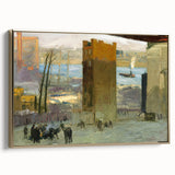 Urban Cityscape Wall Art - Gritty Tenement Scene with Industrial Charm