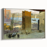 Urban Cityscape Wall Art - Gritty Tenement Scene with Industrial Charm