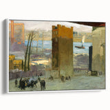 Urban Cityscape Wall Art - Gritty Tenement Scene with Industrial Charm